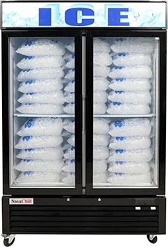 two door freezer with ice