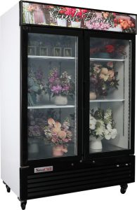 Double door flower fridge