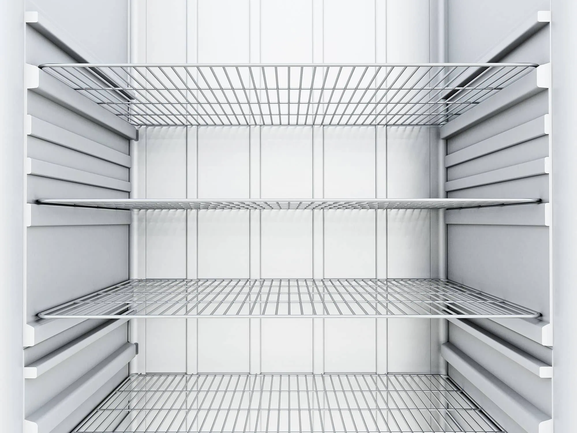 View of empty refrigerator interior